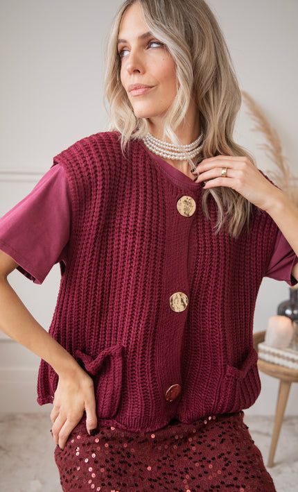 Anita Knit Burgundy - Cardigan