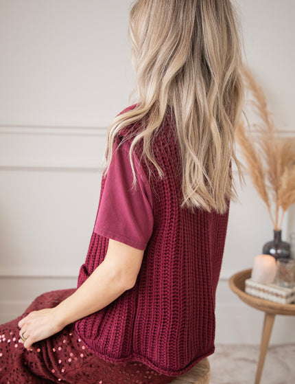 Anita Knit Burgundy - Cardigan