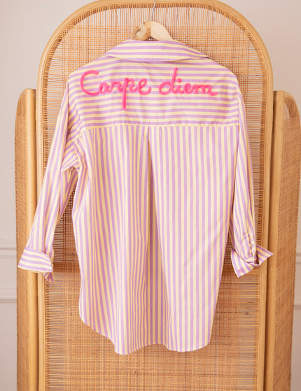 Carpe Diem Stripes Butter Yellow/Lila - Blouse