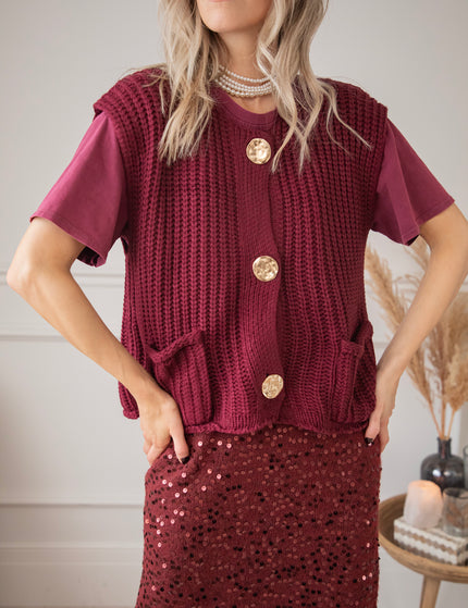 Anita Knit Burgundy - Cardigan