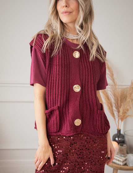 Anita Knit Burgundy - Cardigan