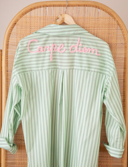Carpe Diem Stripes Mint/Dark green - Blouse