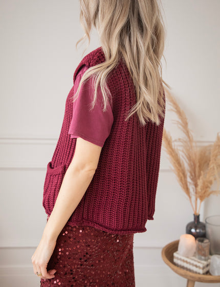 Anita Knit Burgundy - Cardigan