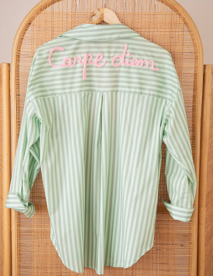 Carpe Diem Stripes Mint/Dark green - Blouse