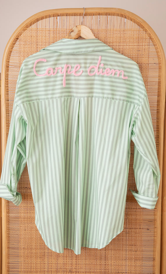 Carpe Diem Stripes Mint/Dark green - Blouse