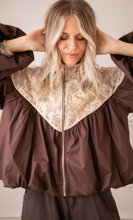Jacke - Upper Lace - Braun/Beige