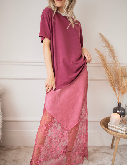 Moonlight Lace Pink - Maxi Skirt