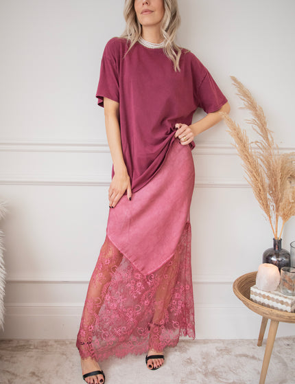 Moonlight Lace Pink - Maxi Skirt