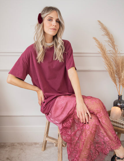 Moonlight Lace Pink - Maxi Skirt