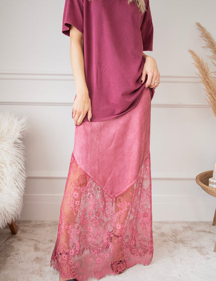 Moonlight Lace Pink - Maxi Skirt