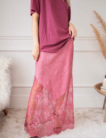 Moonlight Lace Pink - Maxi Skirt