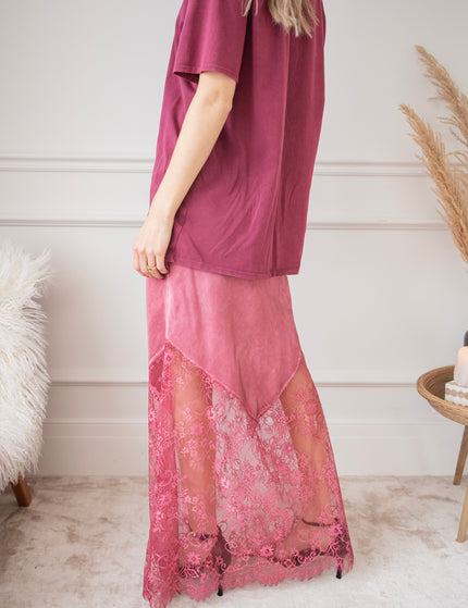 Moonlight Lace Pink - Maxi Skirt