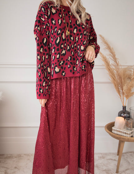 Sparkle Swing Burgundy - Maxi Skirt