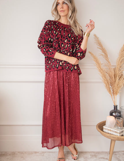 Sparkle Swing Burgundy - Maxi Skirt