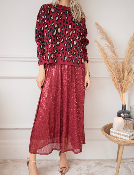 Sparkle Swing Burgundy - Maxi Skirt