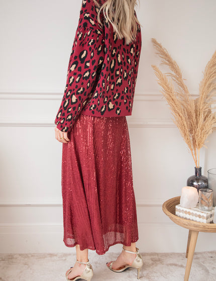 Sparkle Swing Burgundy - Maxi Skirt