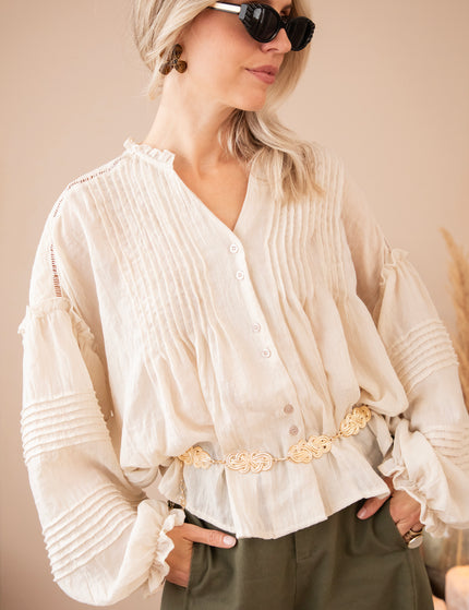 Fine Folds Beige - Blouse