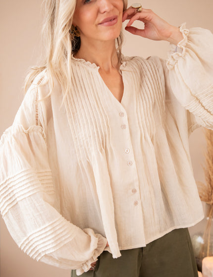 Fine Folds Beige - Blouse