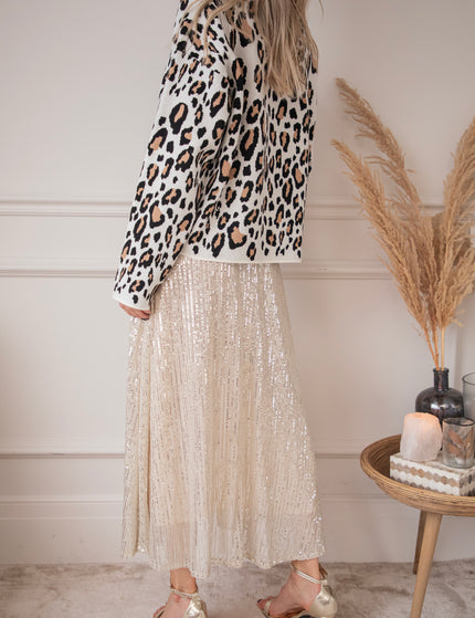 Sparkle Swing Beige - Maxi Skirt