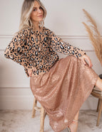 Sparkle Swing Brown - Maxi Skirt