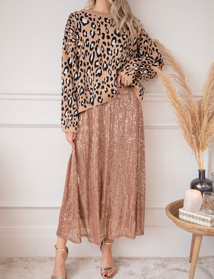 Sparkle Swing Brown - Maxi Skirt