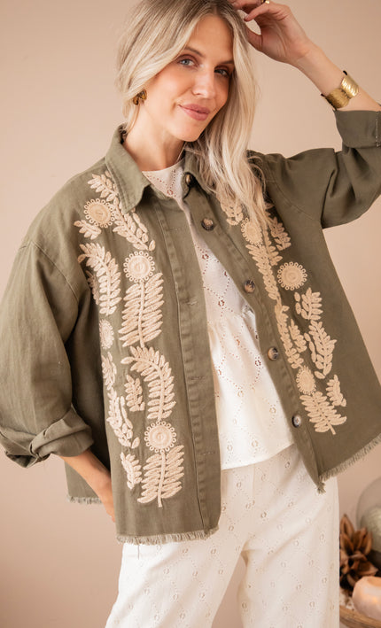 Jacke - Florious - Khaki/Beige
