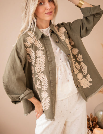 Jacke - Florious - Khaki/Beige