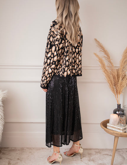 Sparkle Swing Black - Maxi Skirt