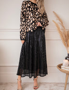 Sparkle Swing Black - Maxi Skirt