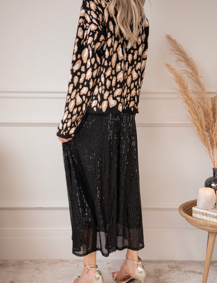 Sparkle Swing Black - Maxi Skirt