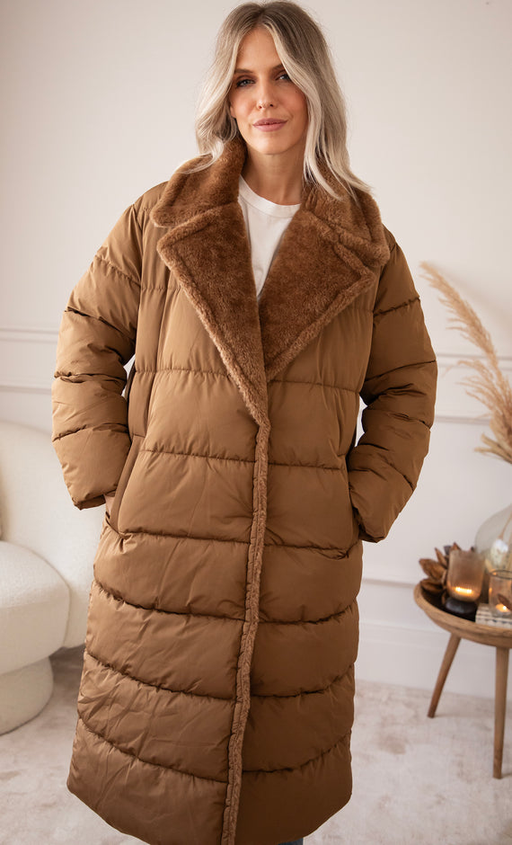 Cozy Charleen Puffer Hazelnut - Coat