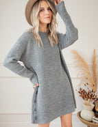 Coziya Grey - Sweater Dress