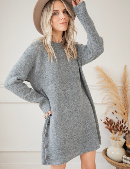 Coziya Grey - Sweater Dress