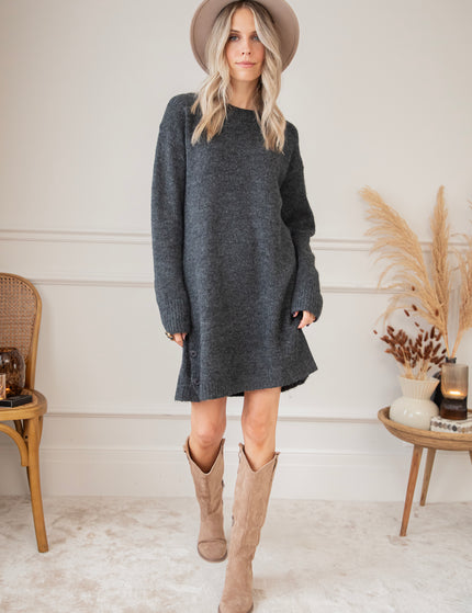 Coziya Dark Grey - Sweater Dress