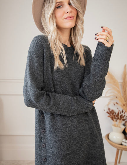 Coziya Dark Grey - Sweater Dress