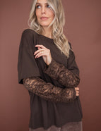 Base & Lace Brown - Longsleeve