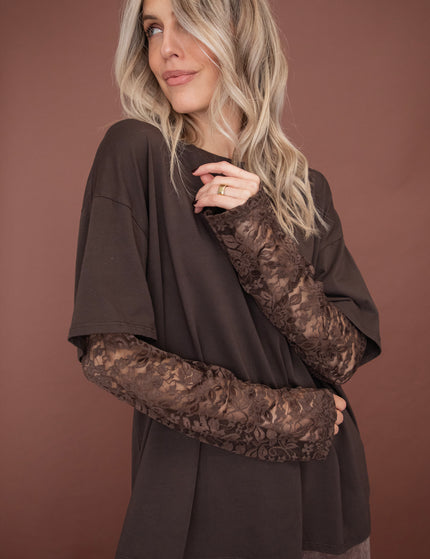 Base & Lace Brown - Longsleeve