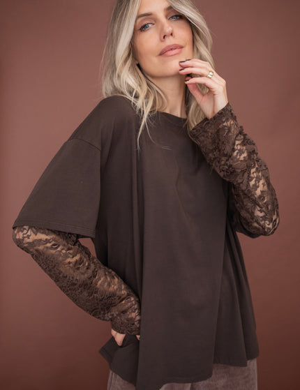 Base & Lace Brown - Longsleeve