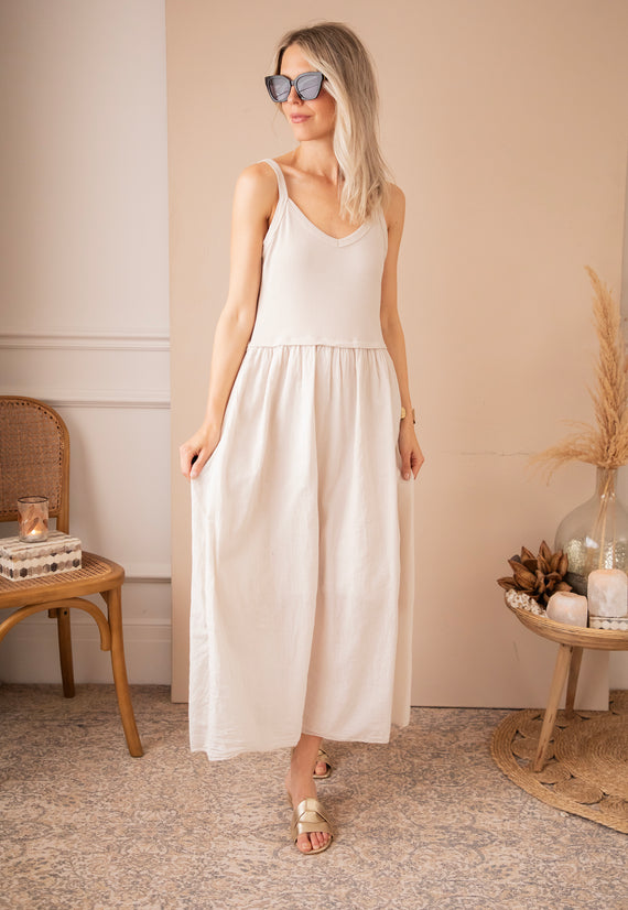 Soraya Strap Café Au Lait - Maxi Jurk