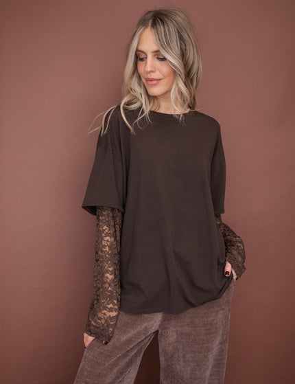 Base & Lace Brown - Longsleeve