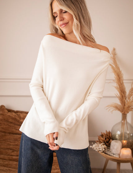 Langarmshirt - Bare Beauty - Off White