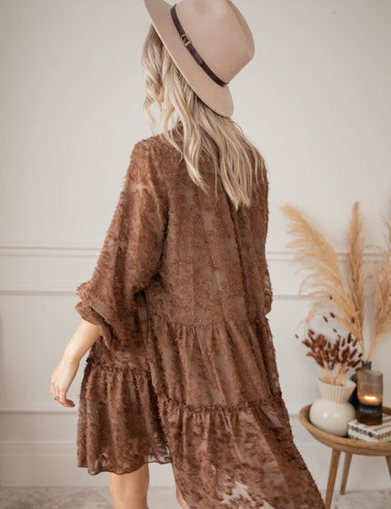 Fuzzy Flowers Brown - Dress