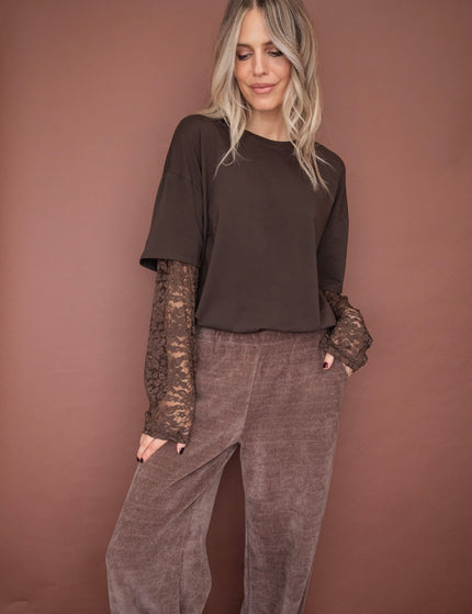 Base & Lace Brown - Longsleeve