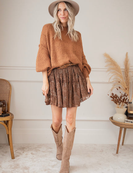 Fuzzy Flowers Brown - Dress