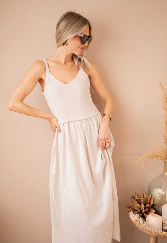 Soraya Strap Café Au Lait - Maxi Jurk