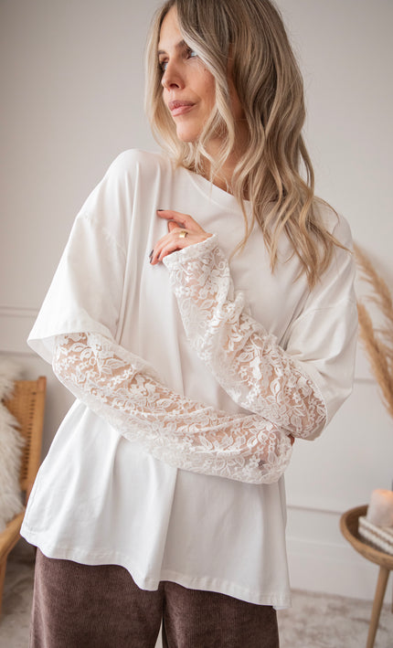 Base & Lace Off White - Longsleeve