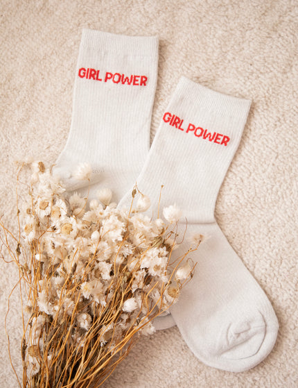 Girl Power Moves Off White/Red - Socks