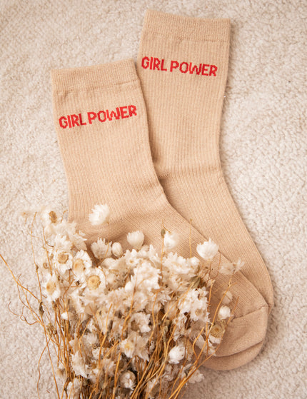 Girl Power Moves Beige/Red - Socks