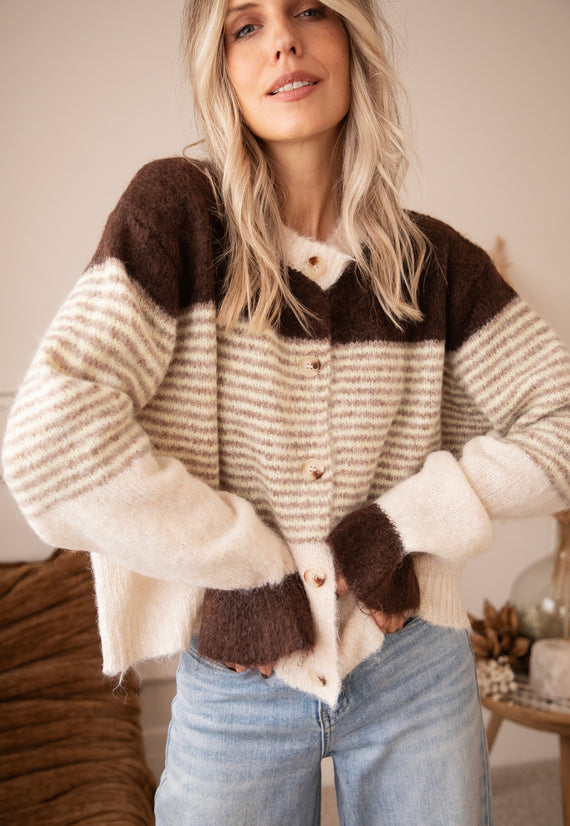 Sweet Rainbow Brown/Beige - Vest