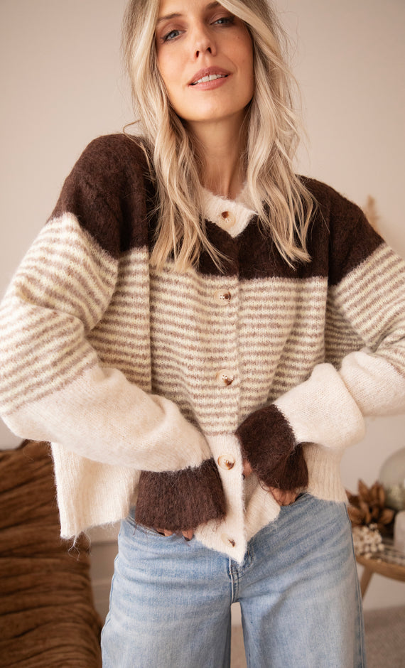 Sweet Rainbow Brown/Beige - Vest
